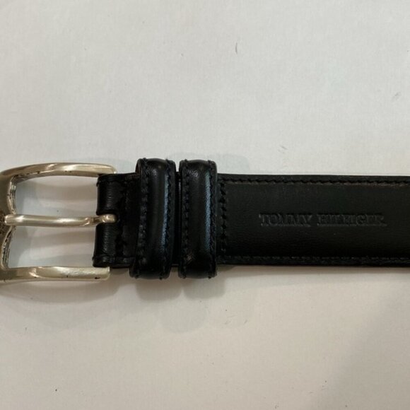 Tommy Hilfiger Black Leather Classic Belt Size 36 - Picture 3 of 13